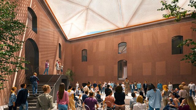 Transformative Canopy: A Visual Symphony for Modena's Courtyard