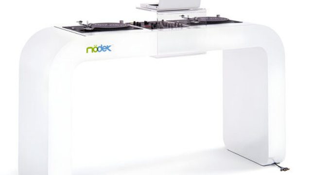Sleek White DJ Console: A Blend of Style and Functionality