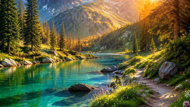 Captivating Nature: Stunning Forest and Mountain Wallpapers