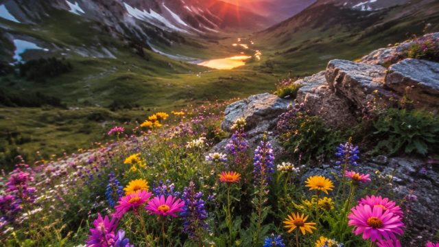 Vivid Floral Burst: Nature’s Palette for Your Screen