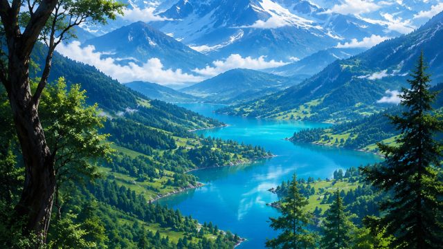 Vibrant Anime Landscapes: A Digital Escape for Your Screen