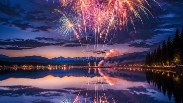 Captivating Fireworks Reflected: A Stunning Visual Experience