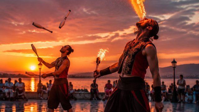 Captivating Street Performers: A Dynamic Visual Experience