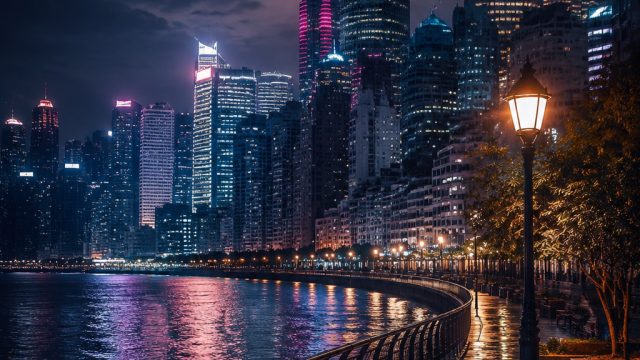 Embrace the Night: Captivating Urban Wallpaper Designs