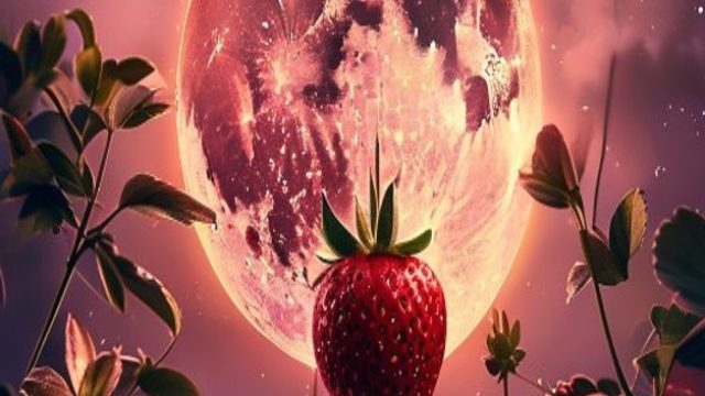 Embrace the Enchantment of the Strawberry Moon Wallpaper