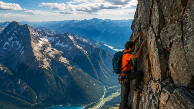 Captivating Cracks: A Bold Climb Through Nature's Majesty