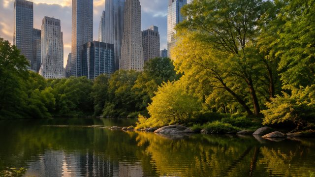 Discover the Serene Beauty of Urban Nature in Wallpaper Art