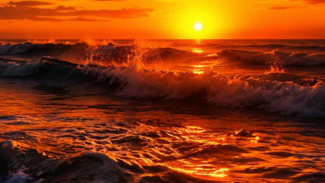 Vibrant Burnt Orange Waves: A Striking Wallpaper Experience