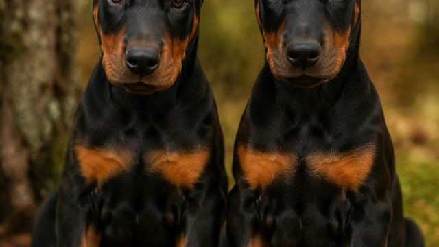 Captivating Black Doberman Puppies for Your Screen
