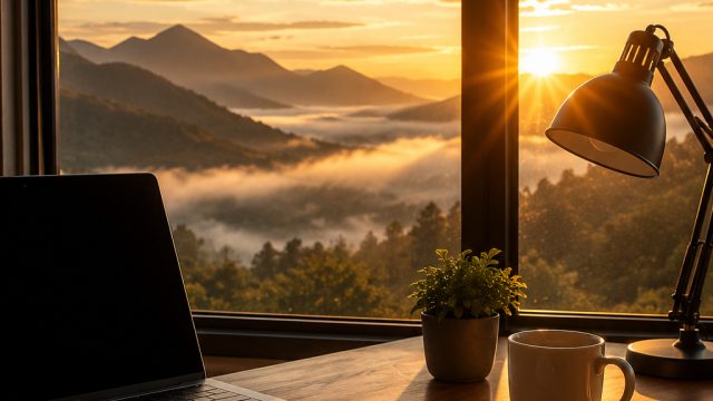Embrace the Serenity of Morning Light in Your Workspace