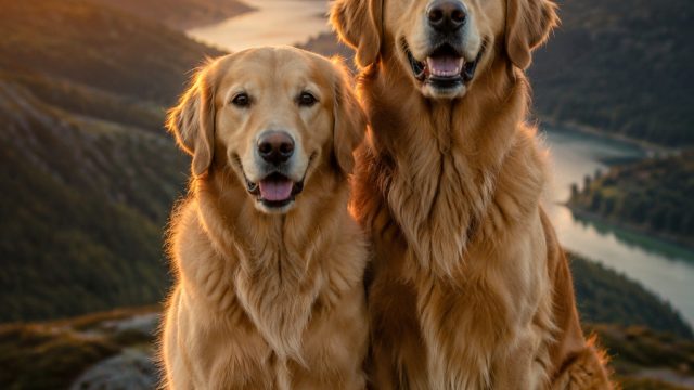 Captivating Charm: Golden Retrievers in Enchanting Scenes